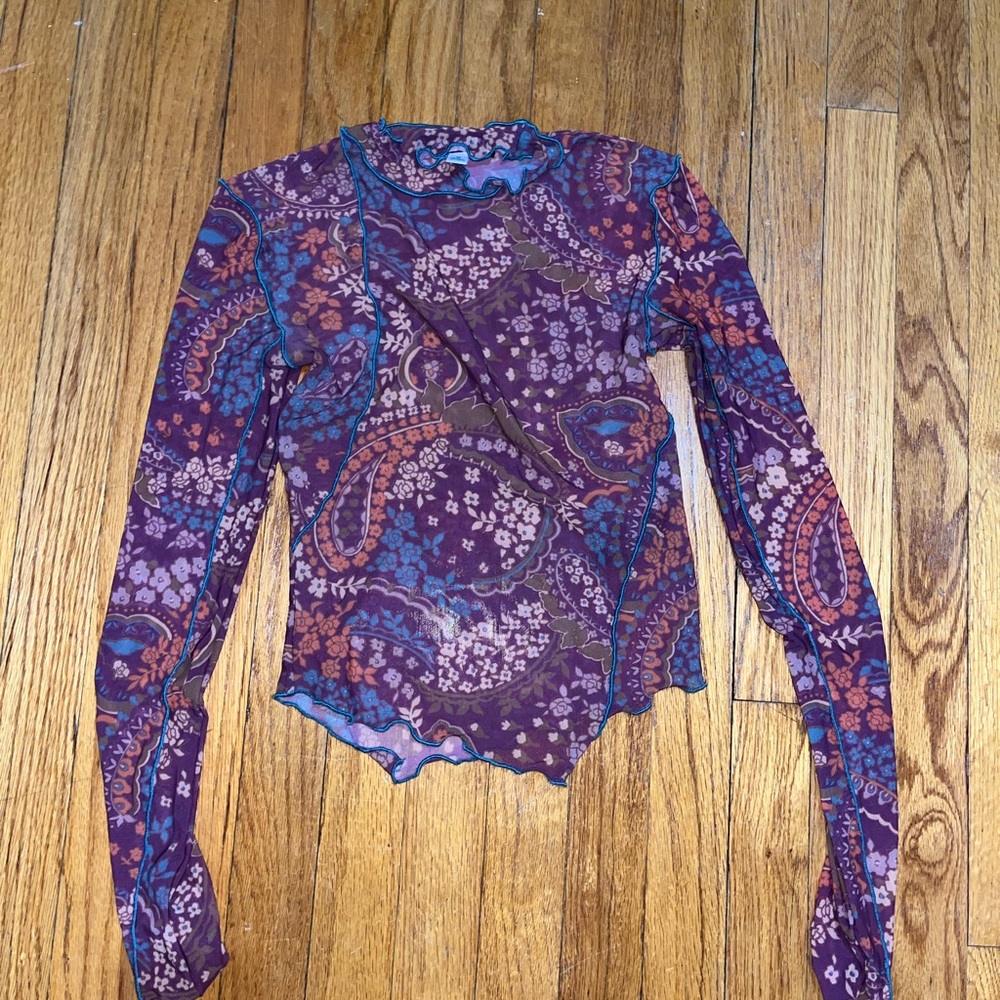Urban Outfitters y2k mesh long sleeve top